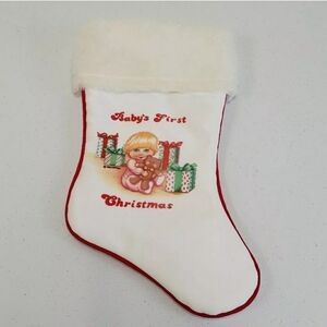 Wellington 13" Baby's First Christmas Red White Holiday Stocking